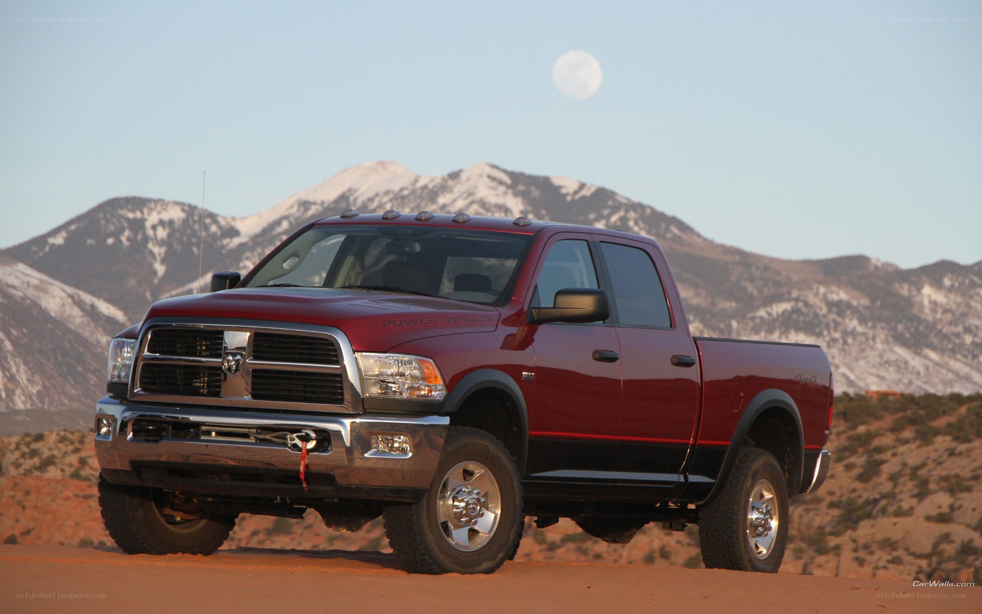 Red Ram pickup in desert