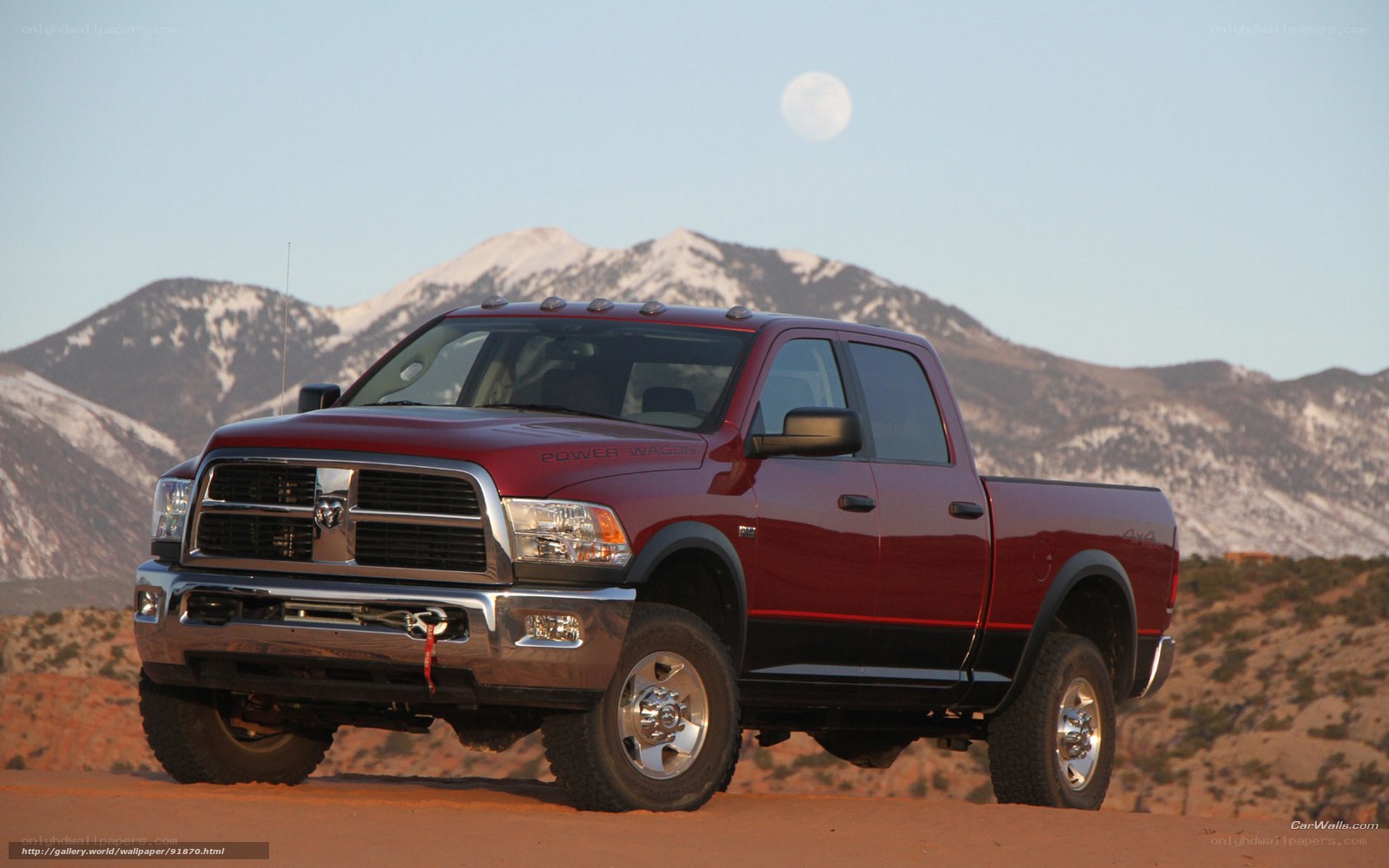 Red Ram pickup in desert
