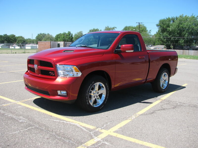 Red Ram pickup truck in parking lot
