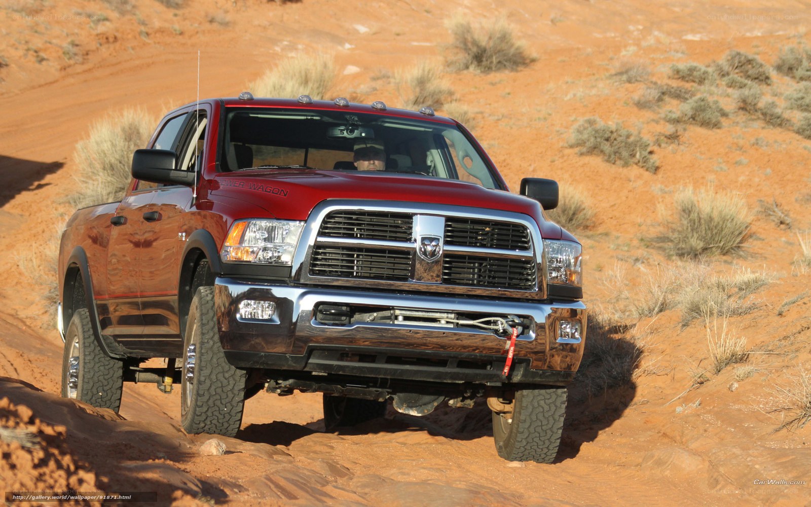 Red Ram truck in desert