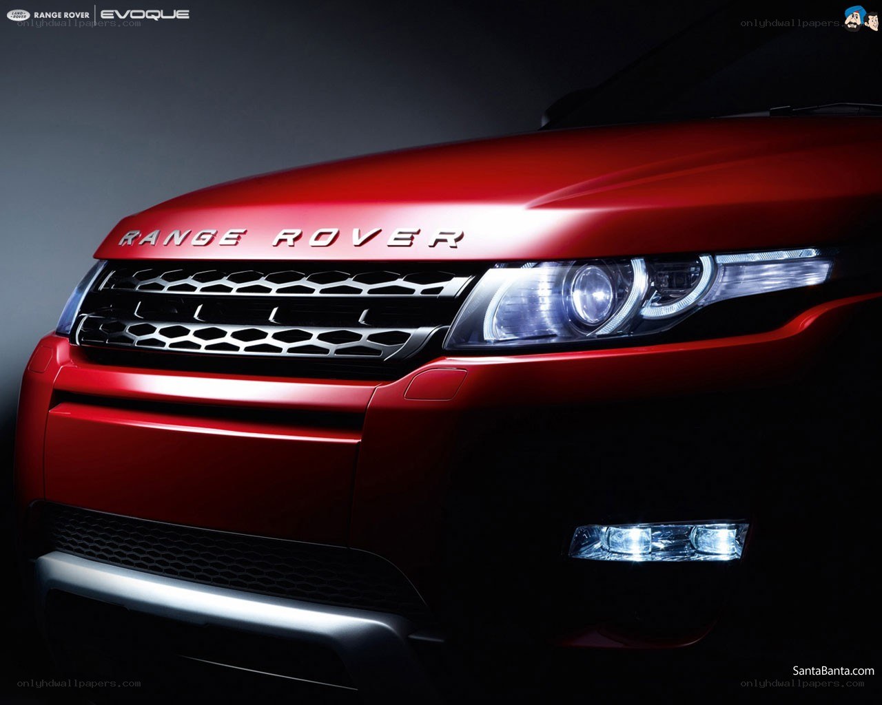 Red Range Rover Evoque front view