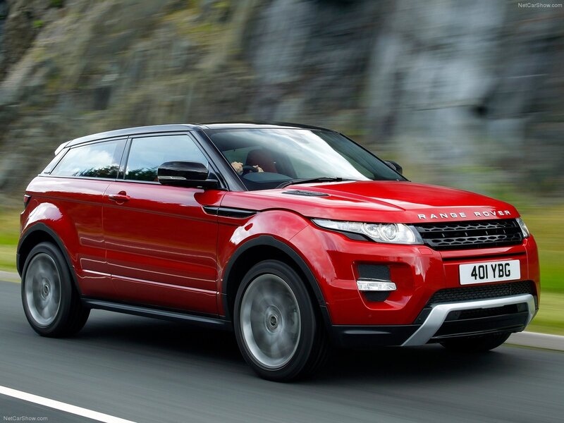 Red Range Rover Evoque in motion