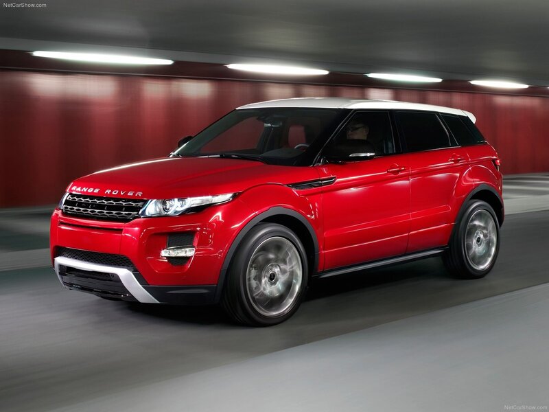 Red Range Rover Evoque in motion