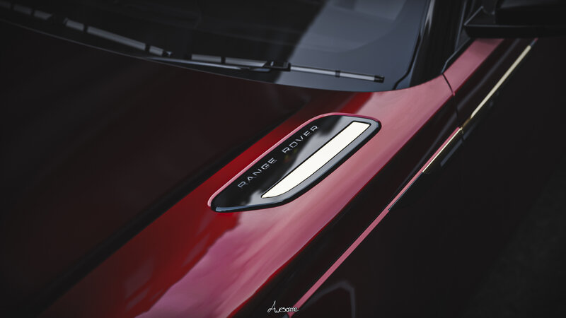 Red Range Rover Hood