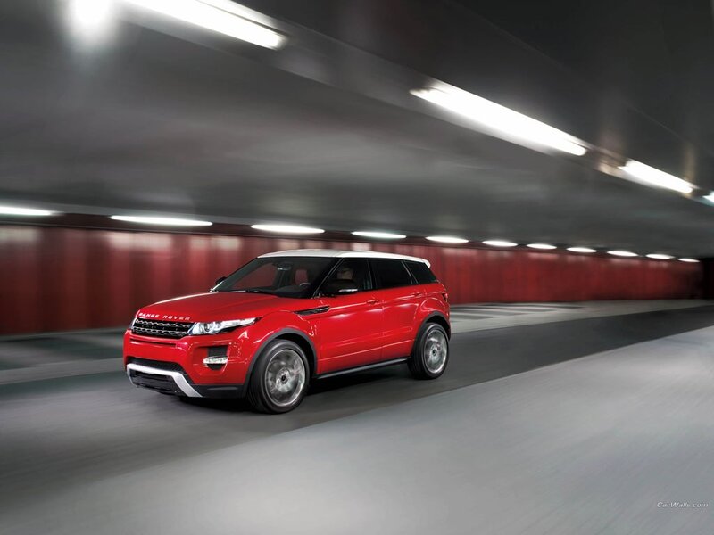 Red Range Rover in tunnel