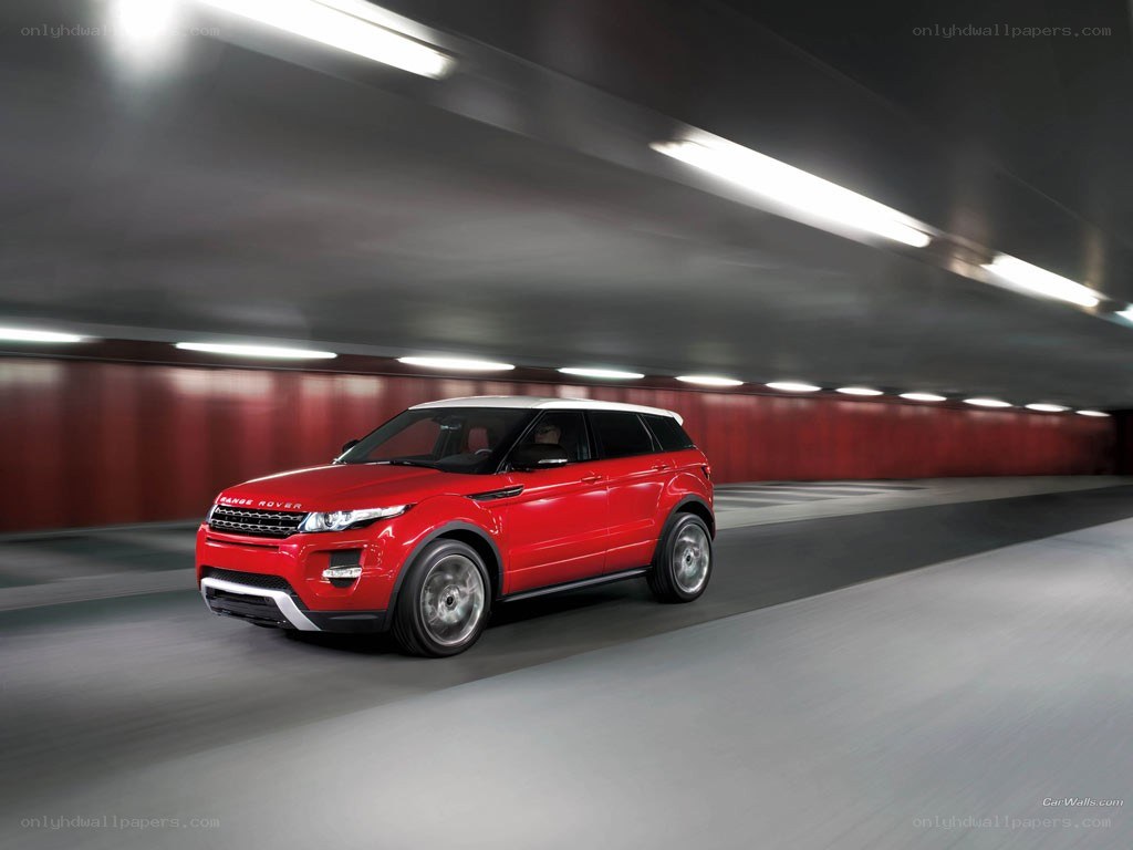 Red Range Rover in tunnel