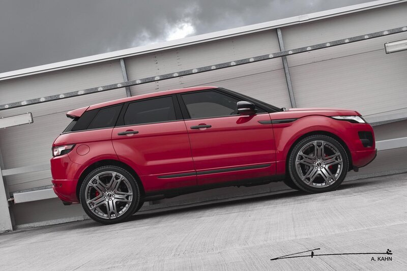 Red Range Rover Suv — Dramatic, Photograph, Car, Building, Sky