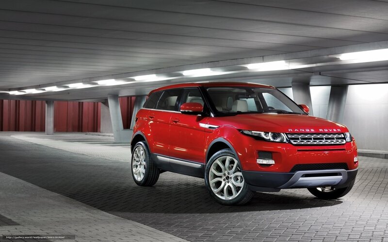 Red Range Rover Suv — Dramatic, Photograph, Car, Parking Garage, Lights