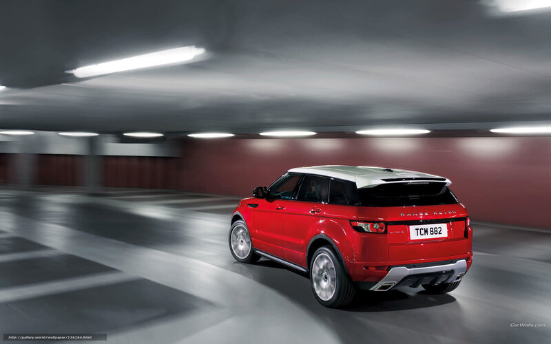 Red Range Rover Suv — Dramatic, Photograph, Car, Parking Garage