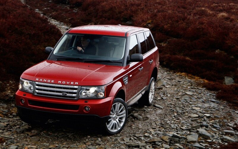 Red Range Rover Suv — Dramatic, Photograph, Driver