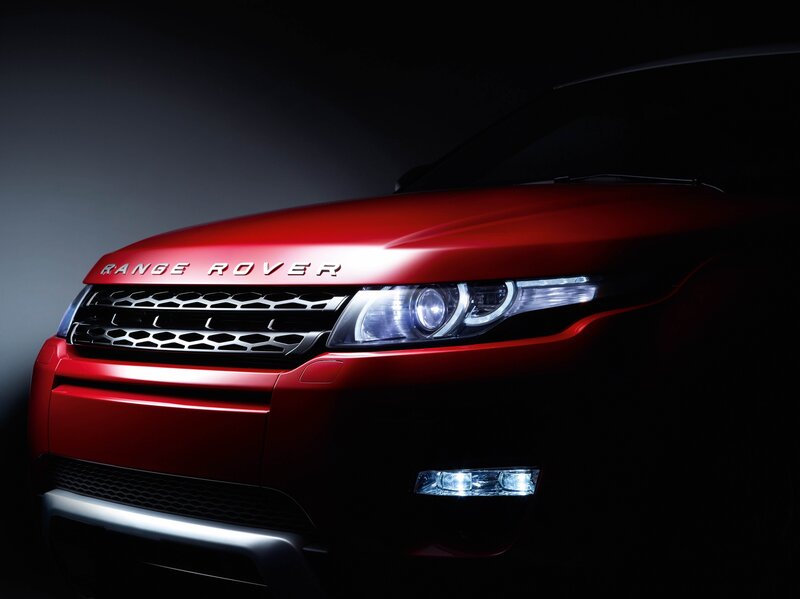 Red Range Rover Suv — Dramatic, Photograph, Headlight
