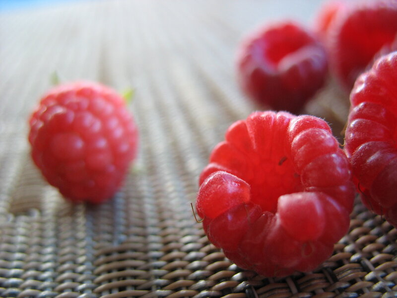 Red Raspberries on Mat