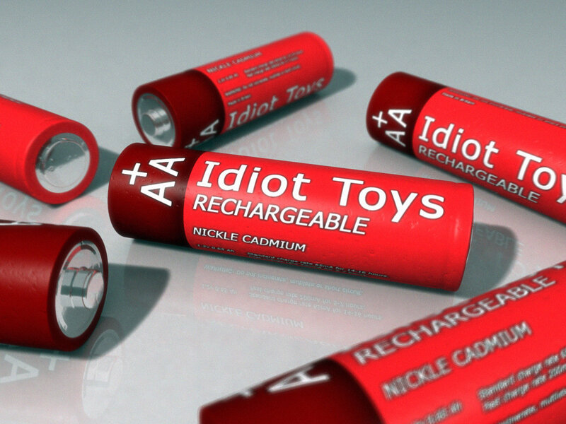 Red rechargeable batteries