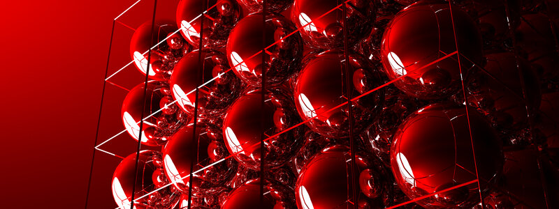 Red Reflective Spheres — Abstract