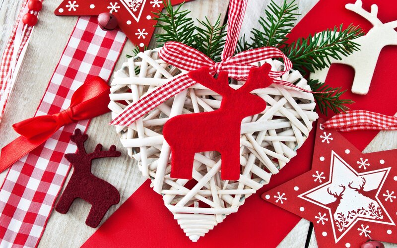 Red Reindeer Ornament — Festive, Winter