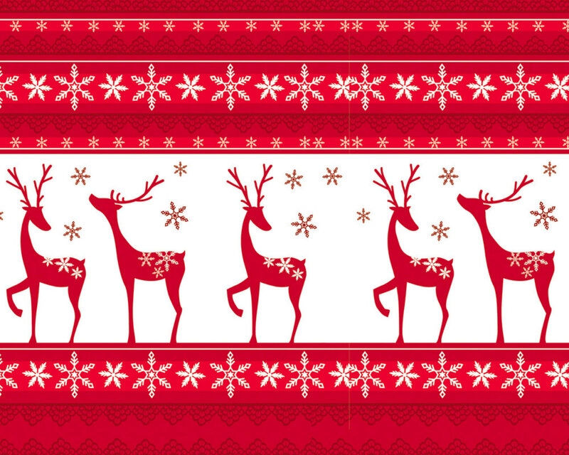 Red Reindeer Silhouettes