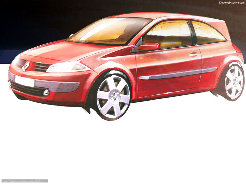 Red Renault Clio Concept Sketch