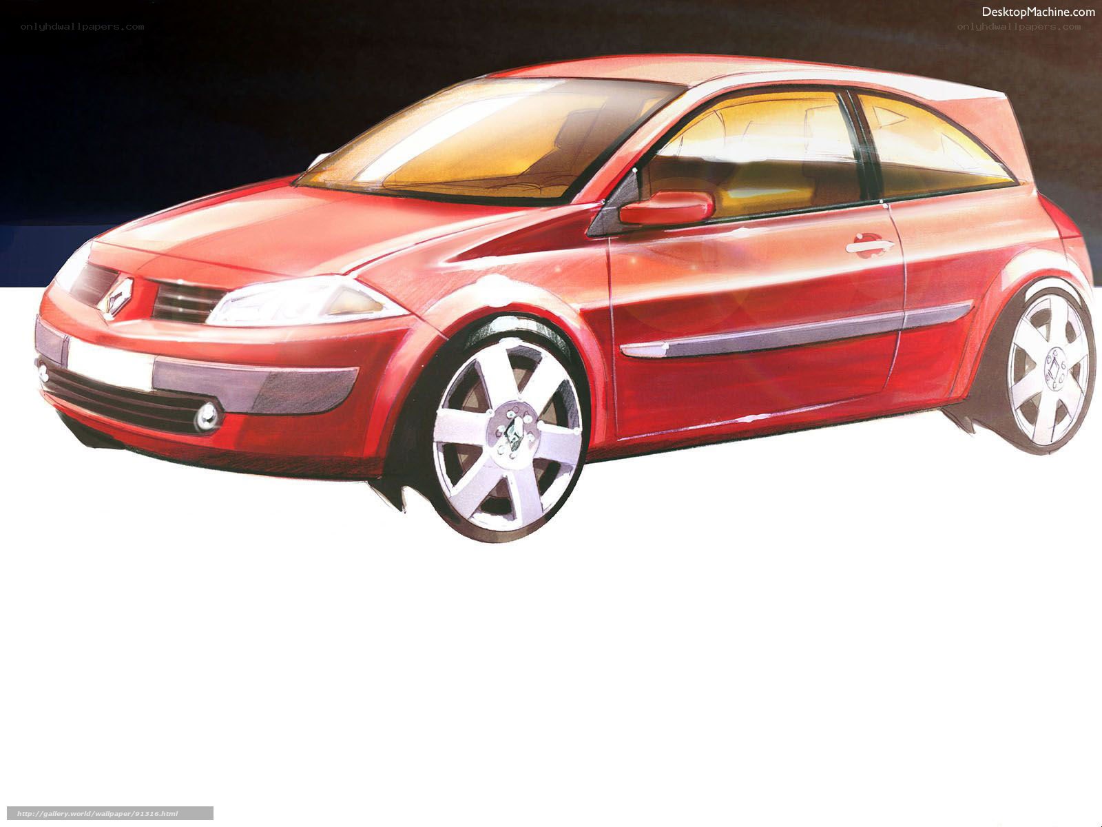 Red Renault Clio Concept Sketch
