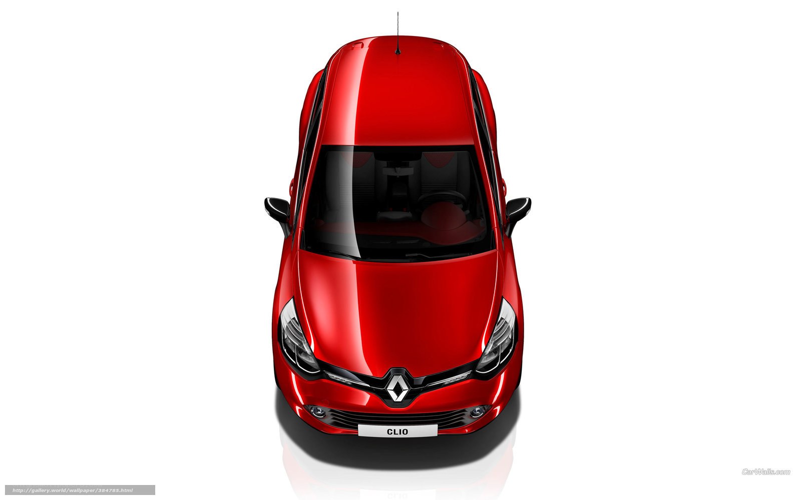 Red Renault Clio from above
