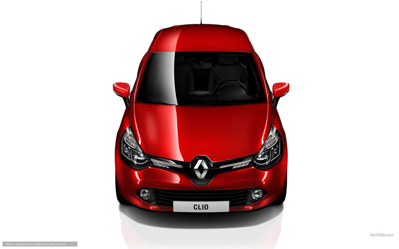 Red Renault Clio front view
