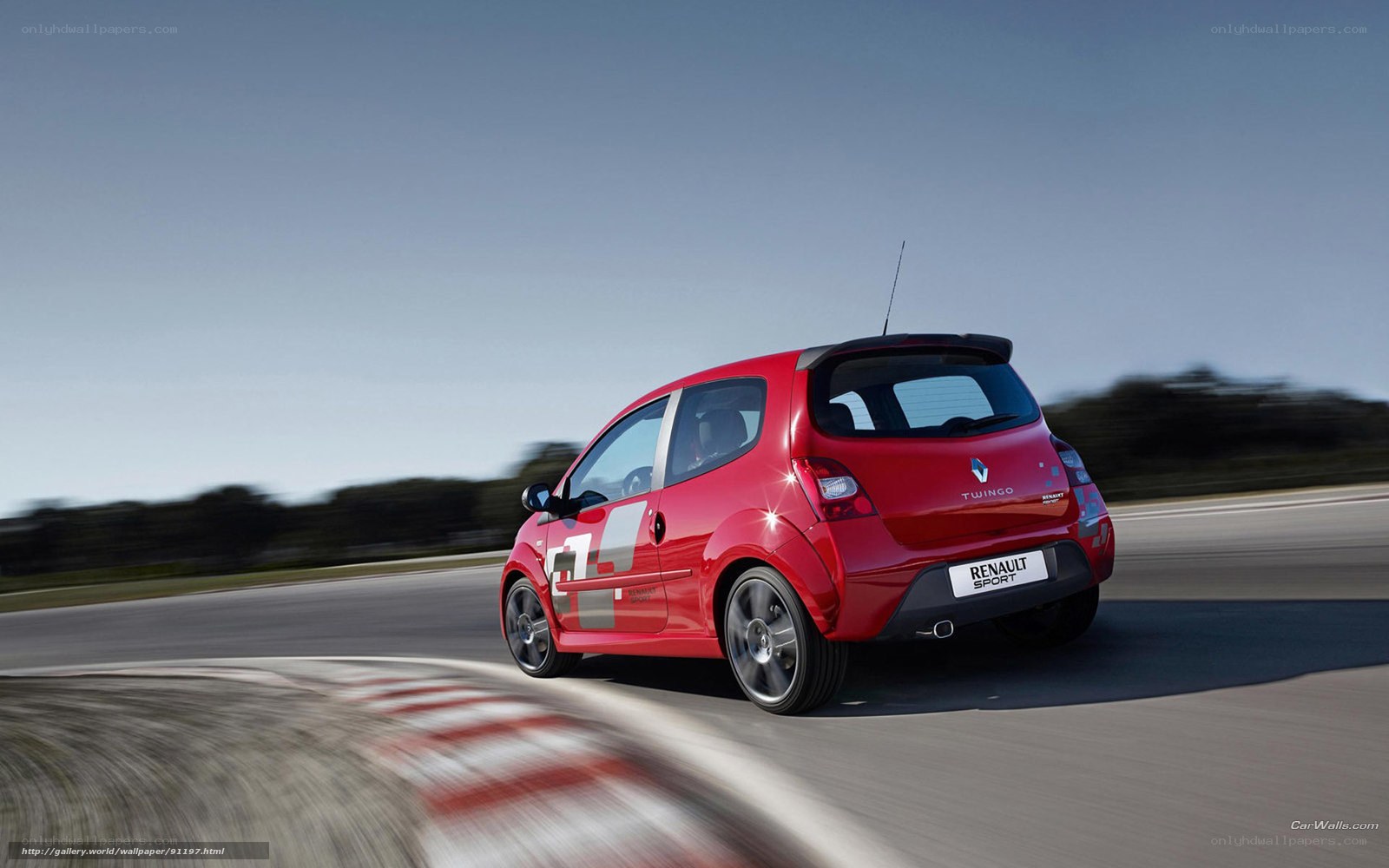 Red Renault Twingo on a racetrack
