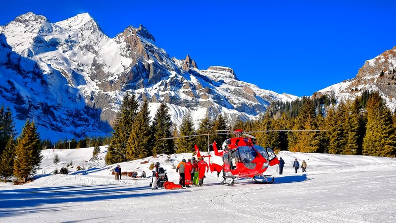 Red Rescue Helicopter — Blue
