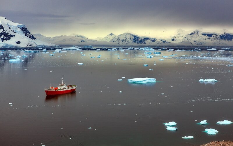 Red Research Vessel