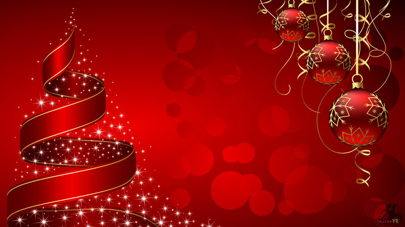 Red Ribbon and Ornaments