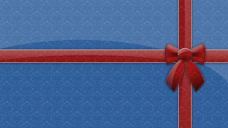 Red Ribbon Bow — Blue