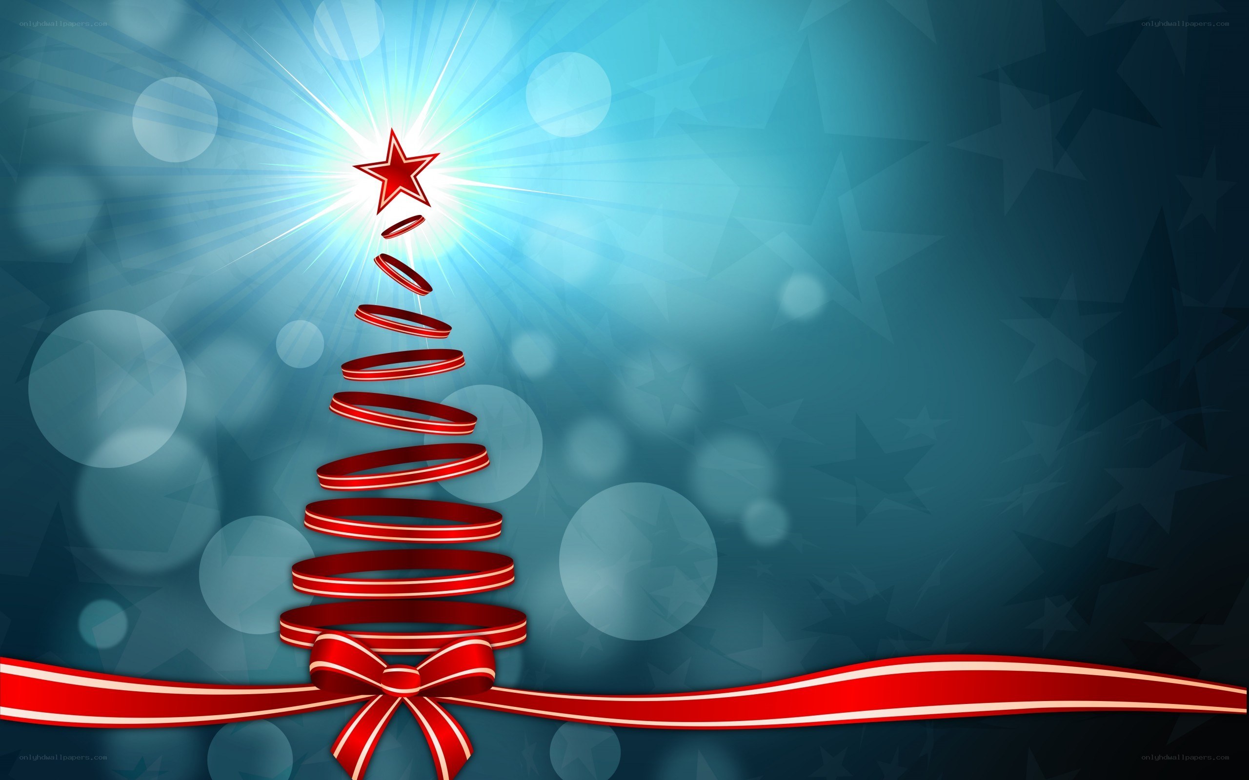 Red ribbon Christmas tree