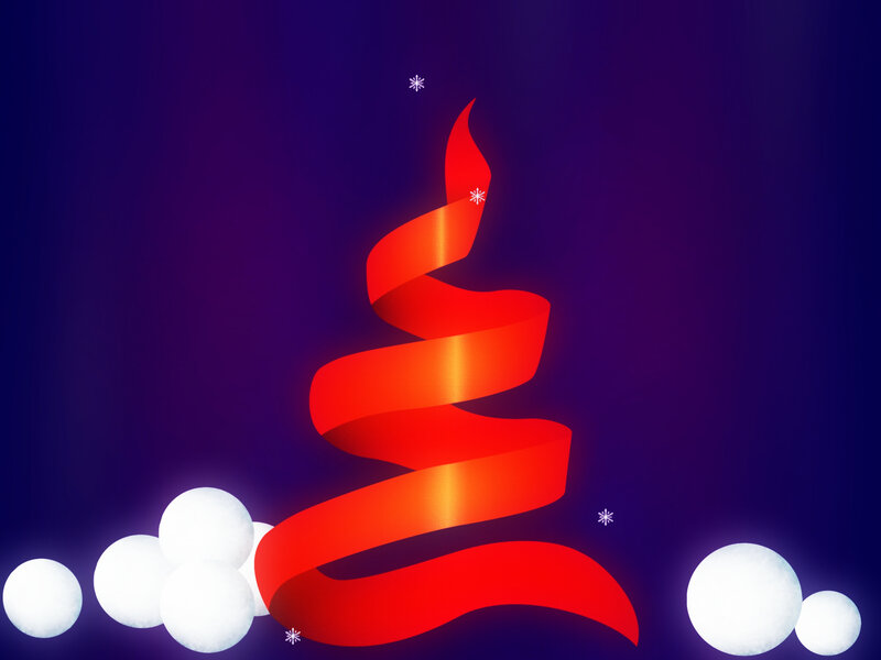 Red Ribbon Christmas Tree — Festive