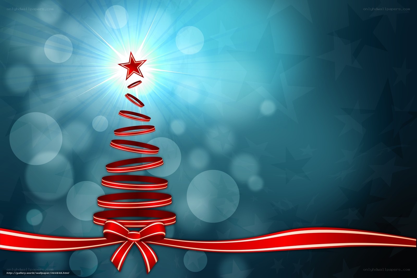 Red ribbon Christmas tree