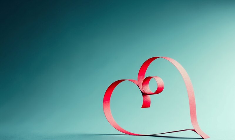 Red Ribbon Heart Shape