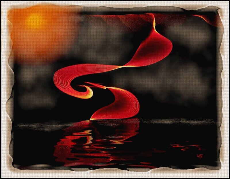 Red Ribbon in Water