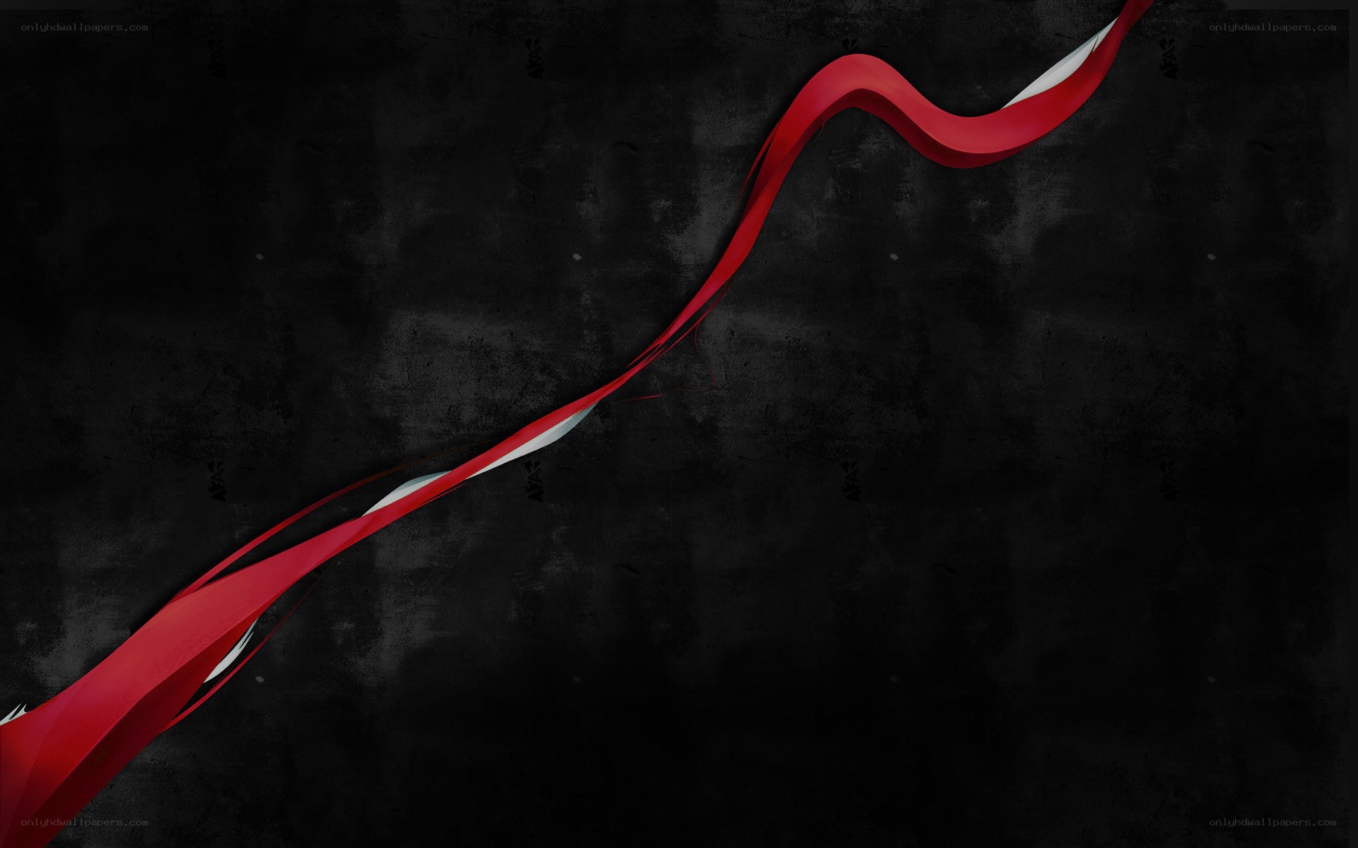 Red ribbon on dark background