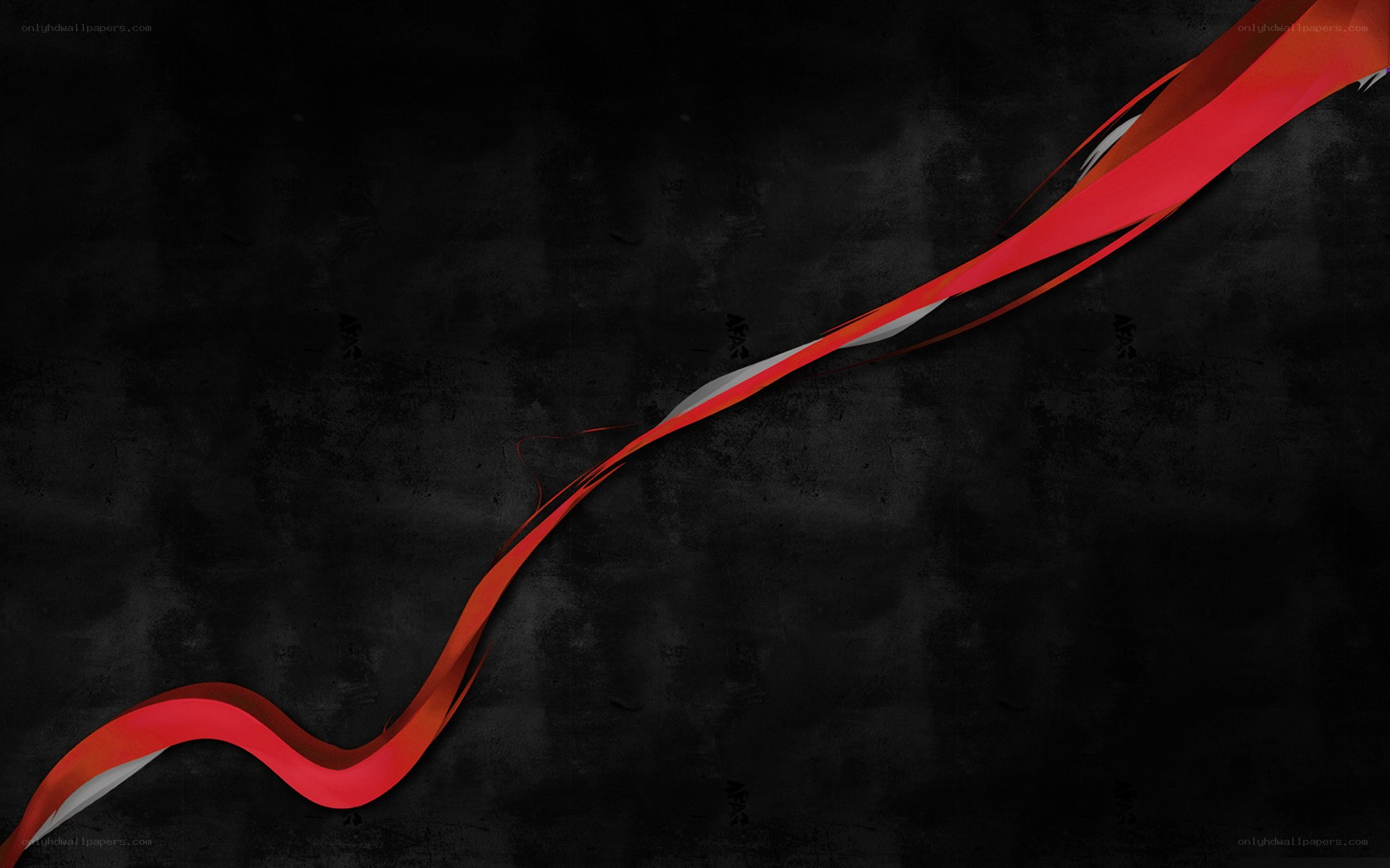 Red ribbon on dark background