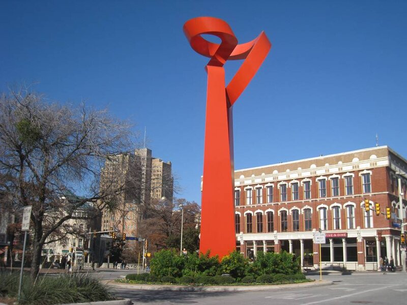 Red Ribbon Sculpture