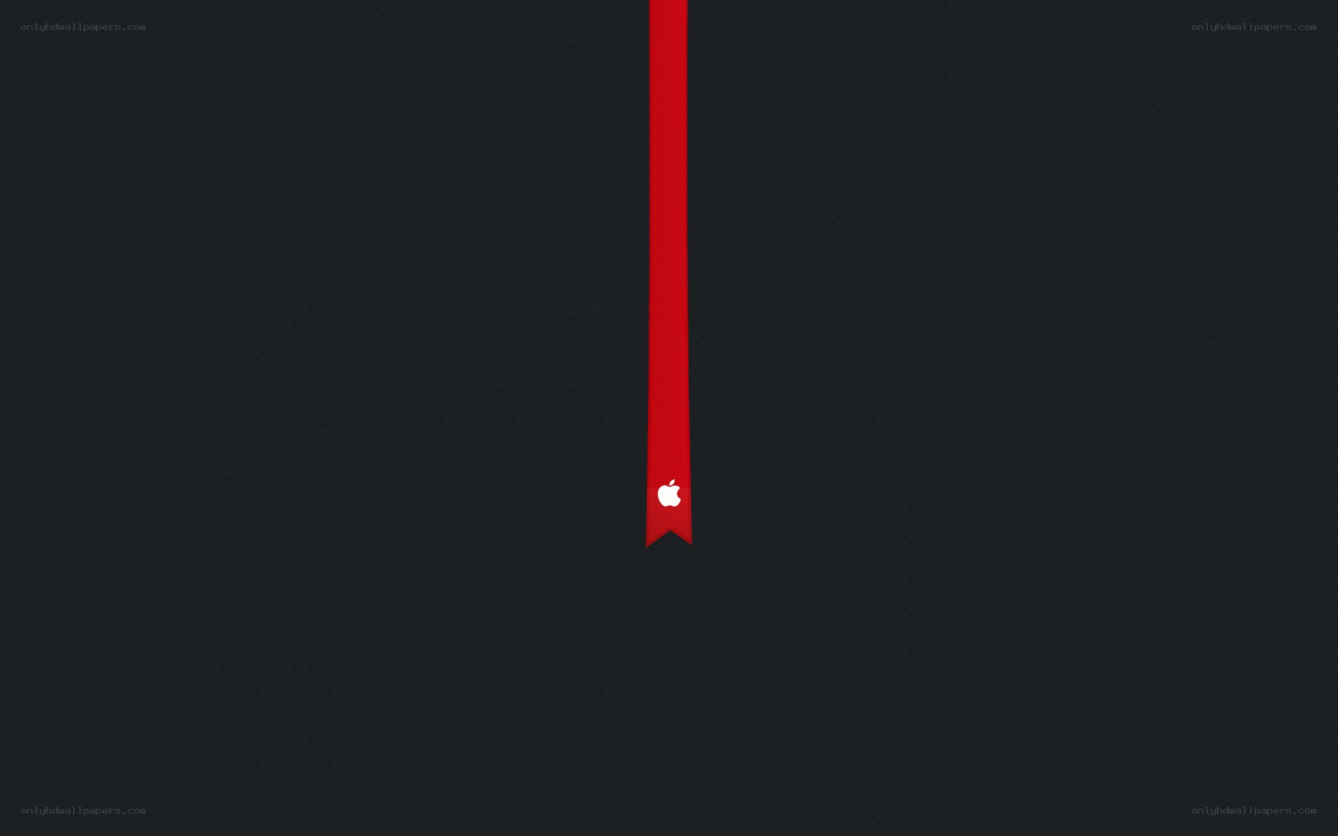 red ribbon with apple logo