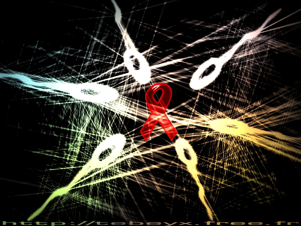 Red ribbon with sperm cells