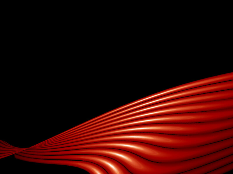 Red Ribbons on Black — Abstract