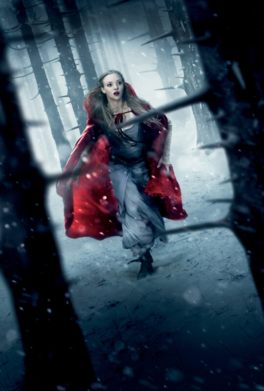 Red Riding Hood in a dark forest