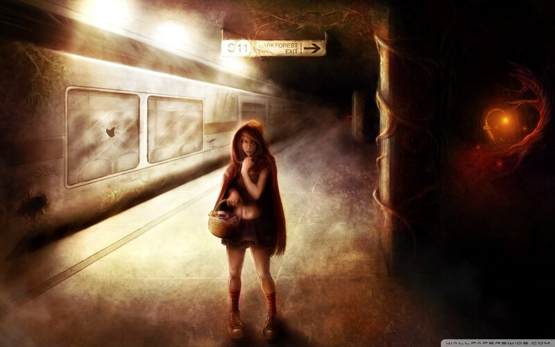 Red Riding Hood in a subway