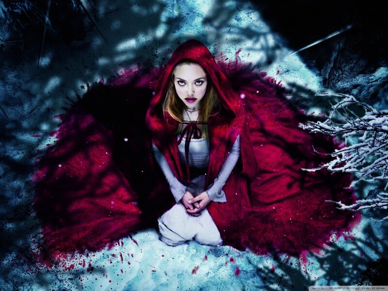 Red Riding Hood in snowy forest