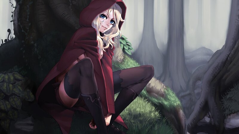 Red Riding Hood in the forest