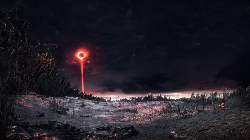 Red Ring in Dark Sky