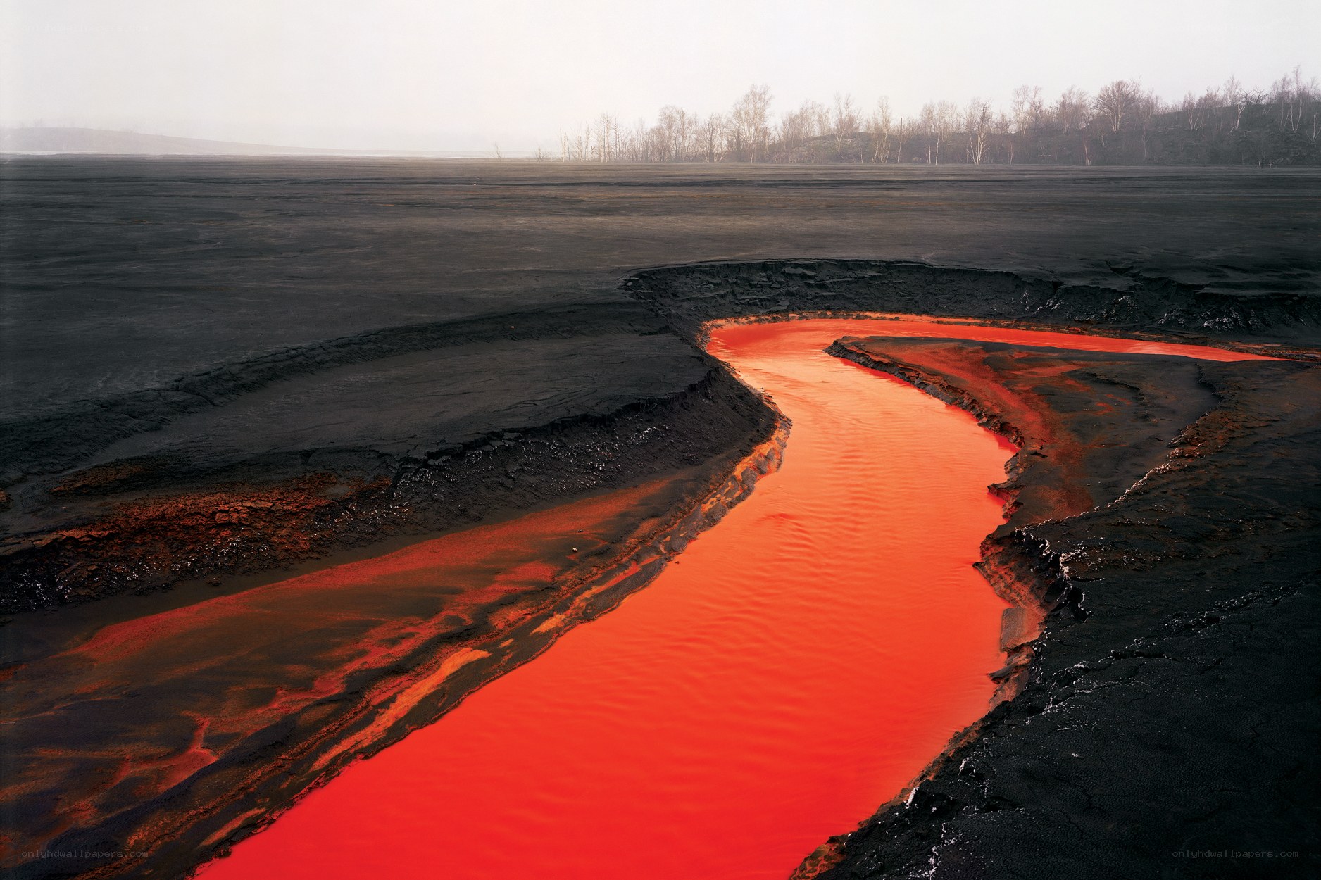 Red River in Black Landscape