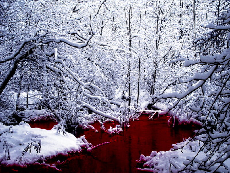 Red River in Snow — White