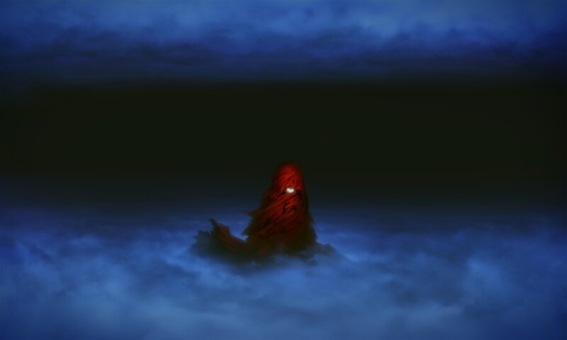 Red-robed Figure in Mist