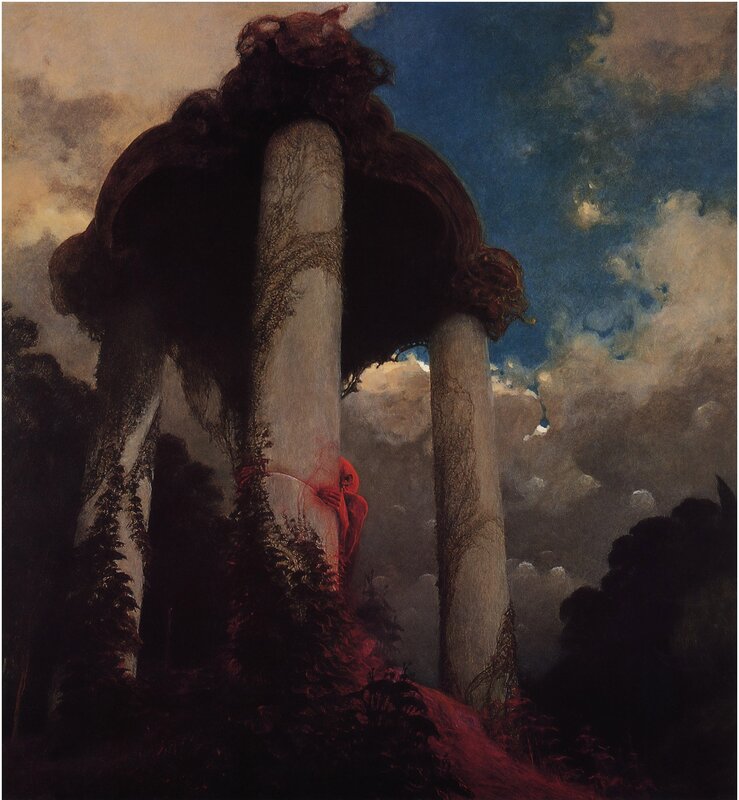 Red-robed Figure in Ruins
