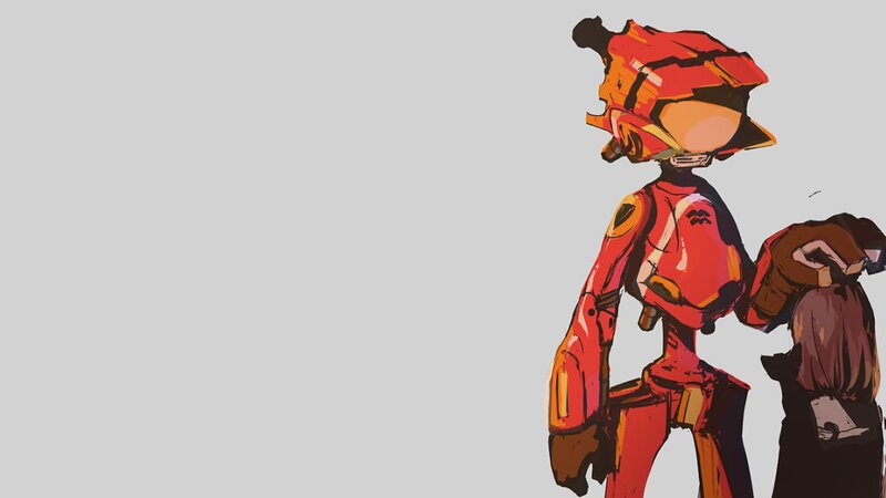 Red Robot Character — Neutral
